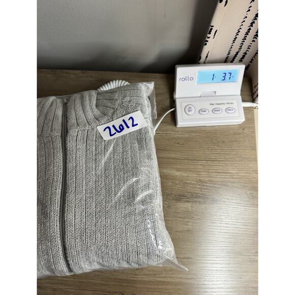 Vintage Y2K Calvin Klein Zip Up Sweater Mens M Gray 100% Cotton Mock Neck Ribbed - Picture 15 of 15